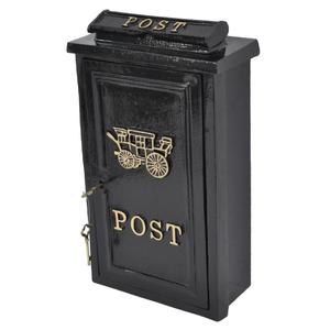 Boîte aux lettres rustique noire faite à la main, décoration de Noël, boîte aux lettres en métal pour recevoir les cartes de vœux et les cadeaux, à fixer au mur - Product Image 3