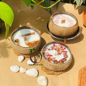 High Quality Coconut Flavor Natural <b>Candle</b> Eco-Friendly Coconut <b>Candle</b> Bowl for Home Decoration for Holiday Use Made in Vietnam - Product Image 4