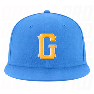 Gorra de Béisbol Personalizada con Bordado Premium, Ajustable, con Cierre a Presión, en Azul Polvo, Dorado y Blanco, con Logotipo Bordado para Equipos Deportivos - Product Image 6
