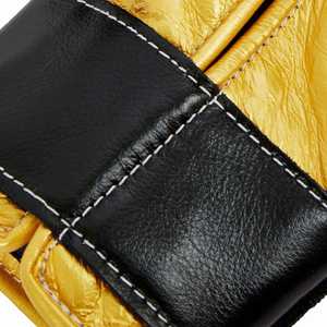 Guantes de Boxeo Hechos a Medida de Primera Calidad, Guantes de Entrenamiento Negros con Cordones Dorados, Diseño 100% Cuero Original - Product Image 6