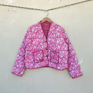 Edredón Acolchado Hecho a Mano en India, 100% Algodón Ecológico, Antiarrugas, Transpirable, de Secado Rápido, con Estampado Digital y Bolsillo Frontal, para Otoño/Invierno - Product Image 1