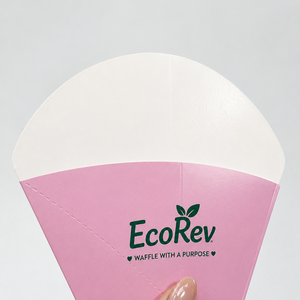 Wholesale Customized Eco-Friendly Biodegradable Disposable Takeaway Waffle Paper Holder Food Packaging Crepe <b>Box</b> Paper Cone - Product Image 3