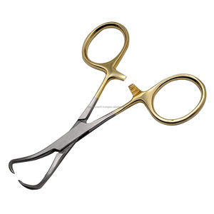 Pince à serviette Backhaus Medivolve 3,5 pouces, manche doré, instrument chirurgical professionnel, fournisseur d'instruments en acier inoxydable allemand - Product Image 1