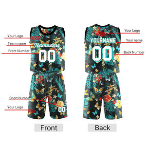 Men's Tropical Floral Print Shorts Elastic Waist Quick Dry Polyester Summer Swimwear Regular Fit Full Print Design - Product Image 3