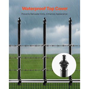 Confezione da 9 Pezzi - Staffa a U Superiore per Prolunga Palo Zincato da 27,4 Pollici, per Estensione Altezza Recinzione a Rete Metallica da Giardino 1,3 Pollici e 1,5 Pollici - Product Image 4