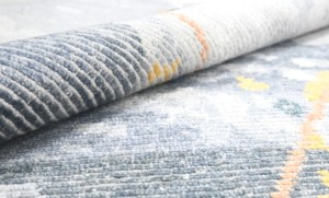 Alfombra de Área Geométrica Transicional de Lana Suave y Seda de Bambú 8X10 |   Tejido fino 6.5/25 |   Alfombra Ecológica Hecha a Mano con Acabado Sedoso | - Product Image 3