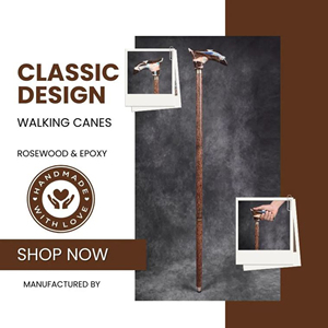 Bâton de marche en bois artisanal de luxe, fournisseur en gros de cannes de randonnée en bois par AYAANS CREATIONS - Product Image 1
