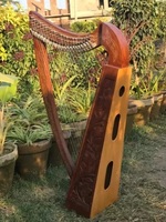 Custom Brand 22-String Irish Folk Musicals Bassoon Celtic Rosewood Lever Hand Engraved Design Traditional Style Perfect Musical