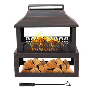 Decorative Handmade <b>Fire</b> <b>Pit</b> With Modern Round Steel Bowl For Elegant Garden Heating And EntertainmentRustic Iron <b>Fire</b> <b>Pit</b> BBQ - Product Image 1