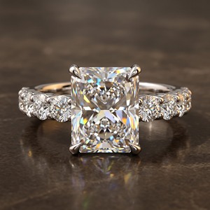Anillo de Compromiso de Diamante Sintético CVD de Corte Radiante de Lujo, Oro Rosa de 18K, Anillo de Boda con Diamante Cultivado en Laboratorio, Joyería Fina - Product Image 1