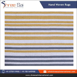 Venta al por mayor 100% algodón hecho a mano alfombras rectangulares más alta calidad bordado patrón de rayas precio con descuento - Product Image 4