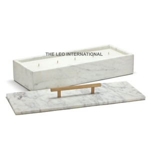 Modern Design Jewelry <b>Storage</b> <b>Box</b> with Metal Handle Fashion High Quality White Marble <b>Material</b> Jewelry <b>Box</b> - Product Image 1