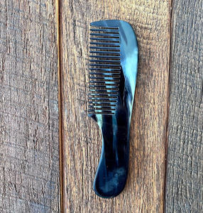 Peigne en corne de buffle, peigne à extension en corne, couleur naturelle, corne pleine, double face, pour cheveux bouclés - Product Image 6