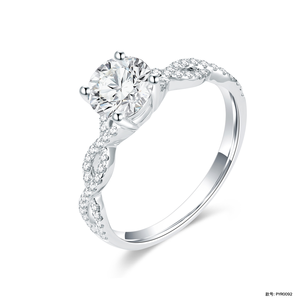 แหวนหมั้นเพชรทรงบริลเลียนต์วินเทจเงินแท้ประดับเพชรแล็บโกรว์ Infinite Glow พร้อมใบรับรอง IGI สำหรับผู้หญิง เหมาะสำหรับวันครบรอบ - Product Image 2