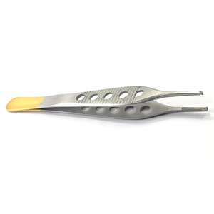 Pinzas para tejidos TC Adson 12cm 1x2 dientes, carburo de tungsteno, mango dorado, acero inoxidable, instrumentos quirúrgicos, dentales y de plástico, CE ISO - Product Image 6