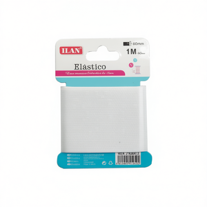 Nastro Elastico Ilan 60Mm 1M Bianco Per Artigianato E Cucito - Product Image 2