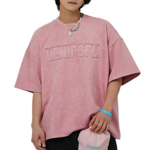 T-shirt surdimensionné personnalisé pour homme, en coton 100% tissé gaufré, à épaules tombantes, style streetwear, fabricant de vêtements OEM sous marque privée - Product Image 1