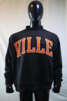 Sweat-shirts VILLE à col montant 450 GSM avec broderie personnalisée, coupe ample et carrée, en molleton 100% coton French Terry