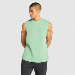 Wholesale New Arrival Men's Plus Size Casual Breathable Fitness Tank Tops Summer Cotton with Custom Printing Stylish Affordable - Product Image 6