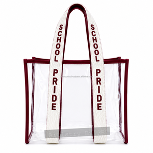 Bolsa Transparente para Estadio, Color Naranja, para el Día del Partido, Personalizada, de PVC, para Fanáticos del Deporte, Aprobada para Estadios, con Correa de Cuentas - Product Image 3