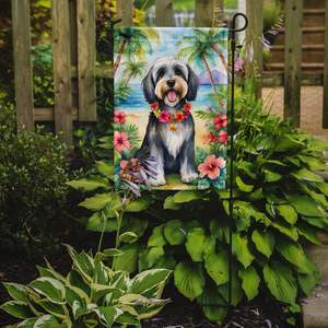 Terrier tibétain multicolore Luau Drapeau de jardin Boîte aux lettres Bannière décorative de jardin pour patio Illustration pour parterres de fleurs de taille jardin - Product Image 2