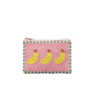 Beaded Coin <b>Purse</b> Bohemian Style Handcrafted Cartoon Bag Fruit Pattern Open Closure Polyester Breathable - Product Image 1