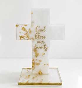 Gold Customized <b>Jesus</b> Crucifix Epoxy Resin Cross <b>Statue</b> with Base for Home Decor and Wedding Decoration & Gift - Product Image 6