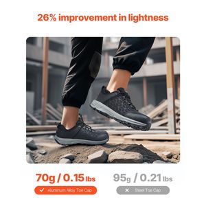 Scarpe da Lavoro Antinfortunistiche con Punta in Acciaio per Uomo, Taglia US 10.5 Larghe, Ammortizzate, Indistruttibili, Antiscivolo, Sportive - Product Image 3
