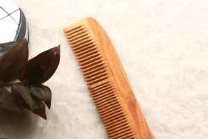 Peine de madera de Neem antiestático, redondo, de dientes anchos, herramienta de bolsillo para peinar el cabello, cepillo de madera, artesanía natural - Product Image 2