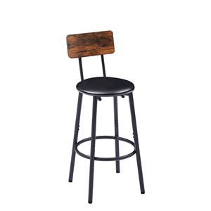 Set di sgabelli da bar imbottiti in stile rustico marrone con ripiano 23,62 x 23,62 x 35,43 pollici - Product Image 5