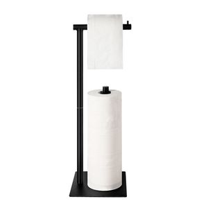 Iron Toilet Paper Holder Stand With Built In Storage <b>Rack</b> For Bathroom Tissue <b>Roll</b> Organization - Product Image 1