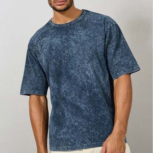 เสื้อยืดคุณภาพสูง พรีเมียม ดีไซน์สั่งทำ สีพื้น ล้างสีแบบแอซิด 100% ผ้าฝ้าย โลโก้สั่งทำ ปริมาณมาก ปรับแต่งได้ เสื้อยืดผู้ชาย - Product Image 1