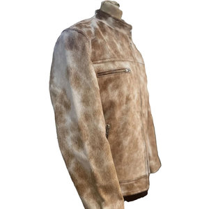 Mens <b>Real</b> Cowhide <b>Leather</b> Field Coat Full Sleeve Utility Design Strong Material Weatherproof Finish Comfortable Outdoor Wear - Product Image 5