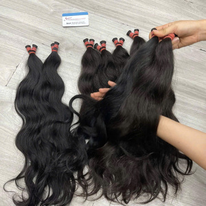 High Quality Vietnamese Raw black Human Hair Bulk Hair <b>Extensions</b> Natural Wavy Texture <b>for</b> <b>Braiding</b> - Product Image 4