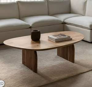 Woodyoulike Table basse en bois moderne écologique convertible avec base robuste style panneau rectangulaire pour salon salle à manger - Product Image 4