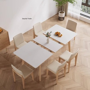 Mesa de Comedor Moderna Rectangular Contemporánea Personalizada de Daystar Trade con Tapa de Mármol, Esquinas Redondeadas y Marco Minimalista para 4 Personas - Product Image 1