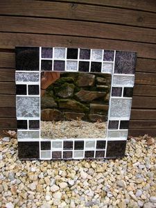 Handmade Mosaic <b>Mirror</b> <b>Rectangular</b> <b>Wall</b> Mounted Frame Red Gold Tiled Surface Bathroom Living Room Hanging Home Decor Furniture - Product Image 5