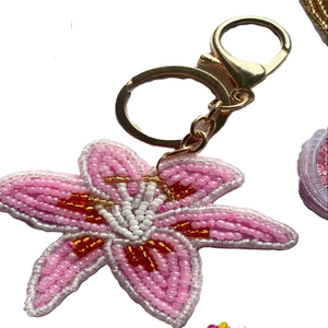 Porte-clés en verre perlé mignon fait main, écologique, ornement de vacances, décoration artisanale, porte-clés en verre personnalisé - Product Image 1