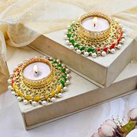 Boîte cadeau carrée décorative en bois faite à la main en Inde, porte-bougie chauffe-plat 4x4, pour cadeaux de mariage, de Diwali, de Noël et de remerciement