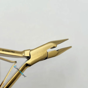 Professional Stainless Steel Hair <b>Extension</b> <b>Beads</b> Plier Strong Hold Gold Plated White Grip Handle Custom Brand Name ZETOMED PRO - Product Image 3