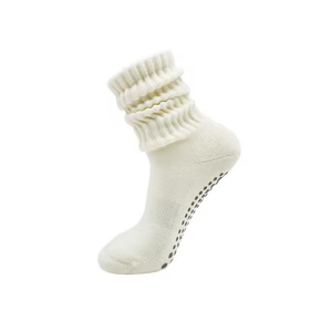 Woven Label <b>Slouch</b> Grip <b>Socks</b> Custom Logo <b>Women</b> Yoga Ballet Dance Compression Tube Crew Custom Pilates <b>Socks</b> OEM High Quality - Product Image 3