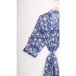 Bata Kimono 100% Algodón con Estampado Floral para Mujer, Ropa de Noche de Verano, Vestido de Playa, Bata con Logo Trasero - Product Image 5