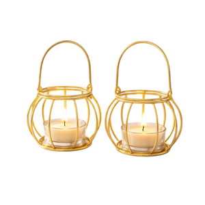 Support de bougie chauffe-plat en laiton en forme de cage à oiseaux avec chaîne pour décoration intérieure, bougeoirs suspendus - Product Image 5