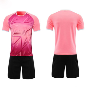 Ensemble de maillot de football pour hommes, vert et bleu dégradé, imprimé géométrique, manches courtes, tissu respirant en polyester, tenue de sport - Product Image 5
