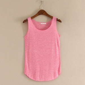 HOT Summer Fitness Tank <b>Top</b> Plus Size Loose Women's Silk/Cotton Satin O-Neck Slim Casual Quick Dry Breathable <b>Tops</b> - Product Image 6
