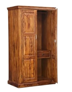 Armario de Madera Maciza de 2 Puertas con Cajón Interior |   Armario de dormitorio de madera maciza hecho a mano |   Exportación de Jodhpur - Product Image 4