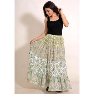Cotton Bohemian Maxi <b>Skirt</b> Handmade Indian <b>Skirt</b> Printed <b>Long</b> <b>Summer</b> Casual Travel Wear - Product Image 1