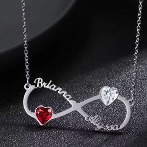 Pendentif personnalisé en argent avec moissanite, motif infini et nom, style Hip Hop de luxe, serti de pierres, breloque d'amour, pour événements et soirées, bijou tendance - Product Image 4
