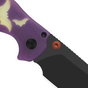 Cuchillos Plegables Edición Halloween con Mango Decorativo Morado con Diseño de Calabaza, Hoja Negra Afilada y Plegado Compacto - Product Image 4