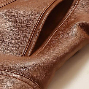 Chaqueta de Cuero Genuino para Mujer, Diseño Sólido, Transpirable, Impermeable y Resistente al Viento, Personalizable al por Mayor - Product Image 5